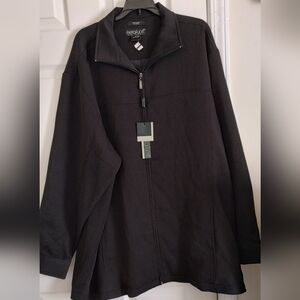 NWT Big Men's Black Ribbed Full Zip Shacket